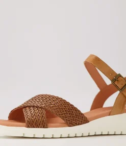 Flash Sale Midas Shoes Maldives Dark Tan Weave Leather Sandals