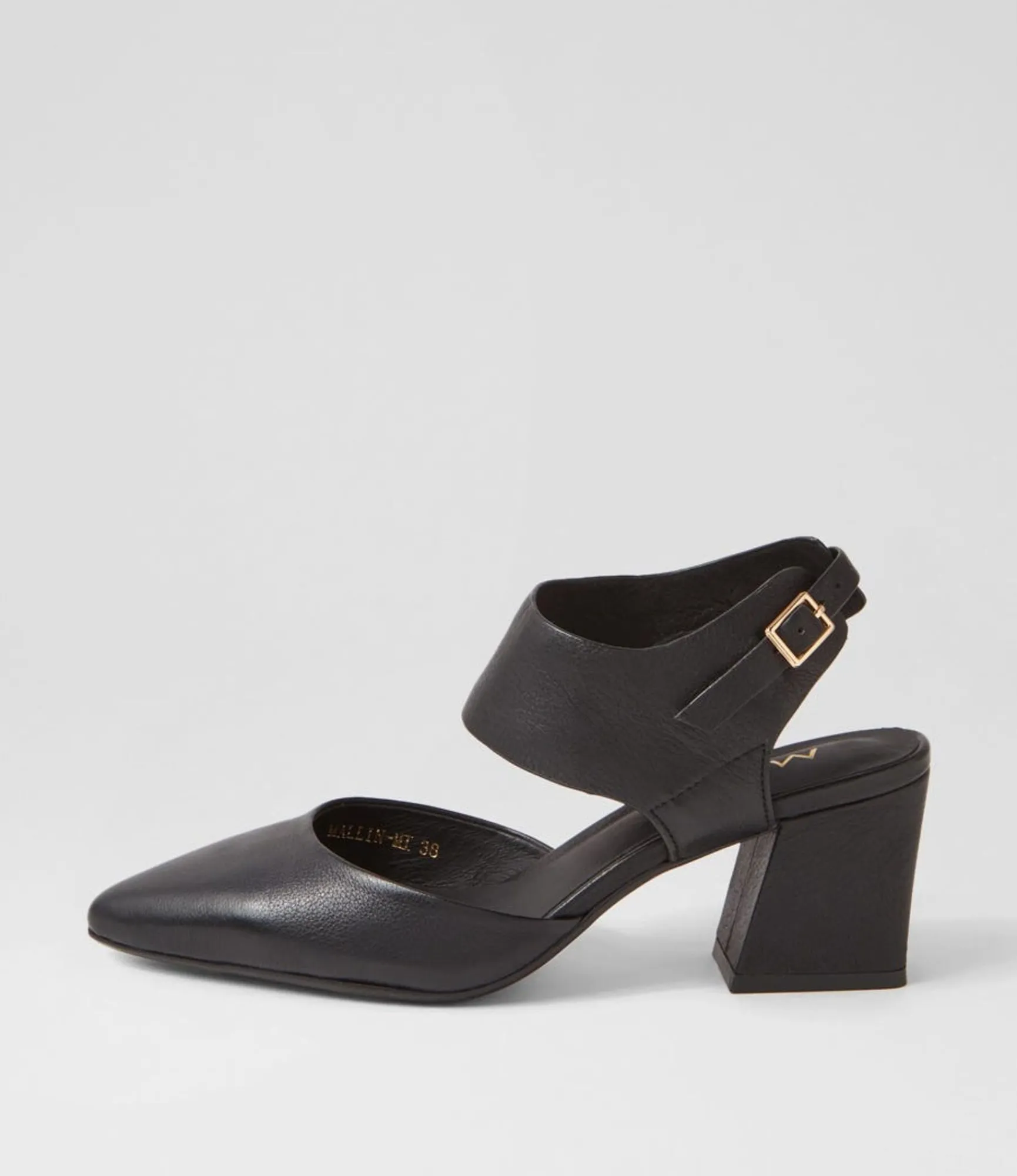 Sale Midas Shoes Mallin Black Leather Heels