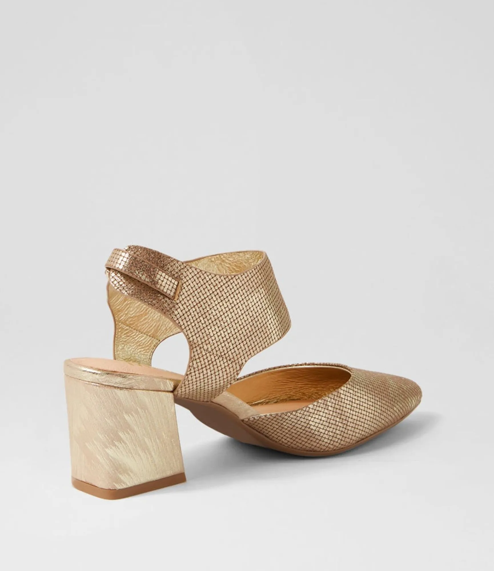 Cheap Midas Shoes Mallin Old Gold Cut Leather Heels