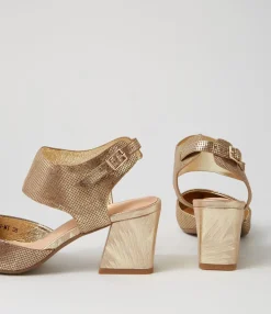Cheap Midas Shoes Mallin Old Gold Cut Leather Heels