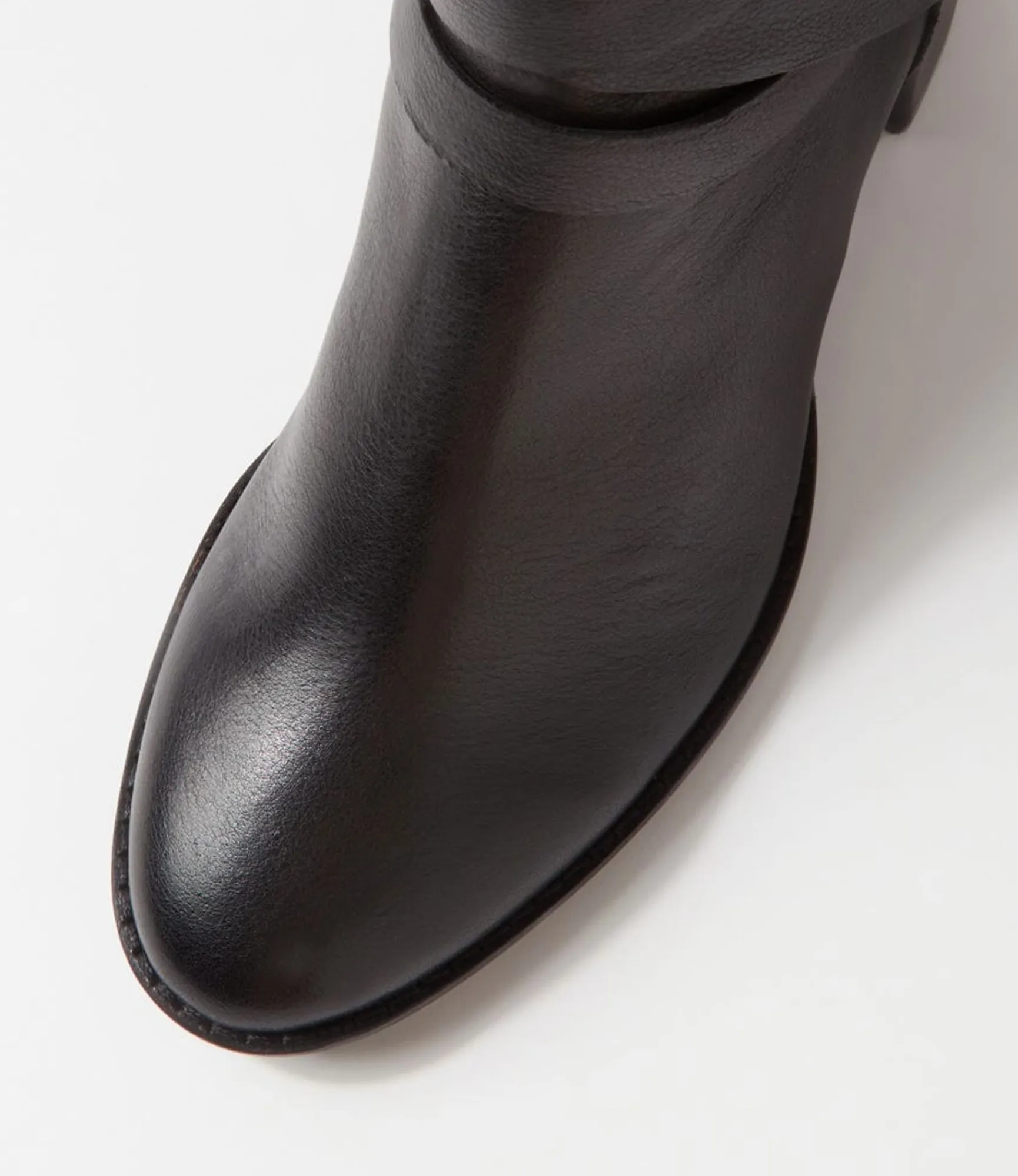 Hot Midas Shoes Malven Black Leather Ankle Boots