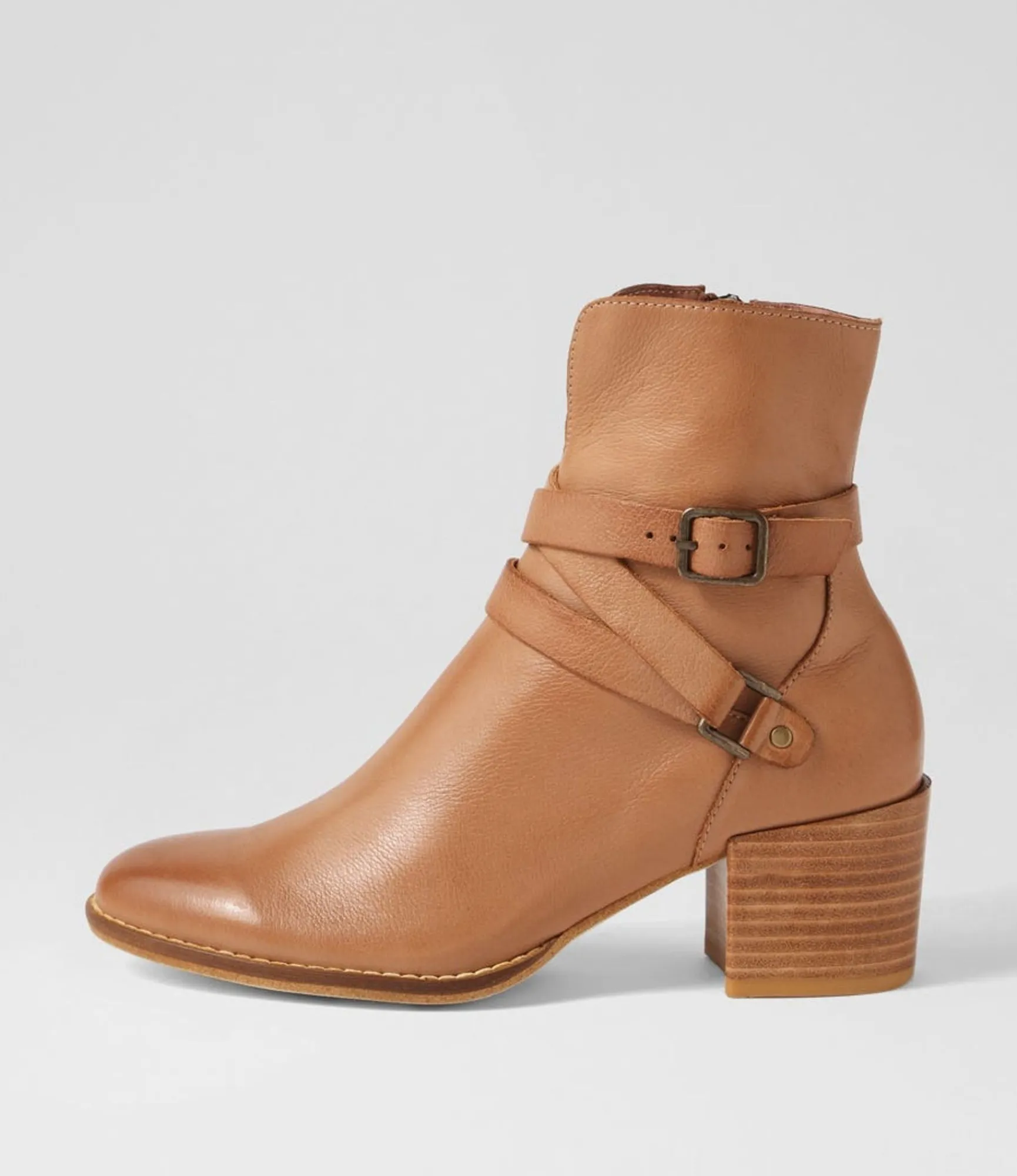 Best Sale Midas Shoes Malven Cognac Leather Ankle Boots
