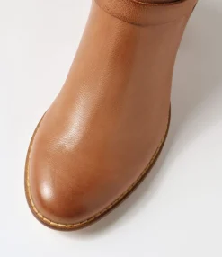Best Sale Midas Shoes Malven Cognac Leather Ankle Boots