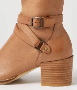 Best Sale Midas Shoes Malven Cognac Leather Ankle Boots