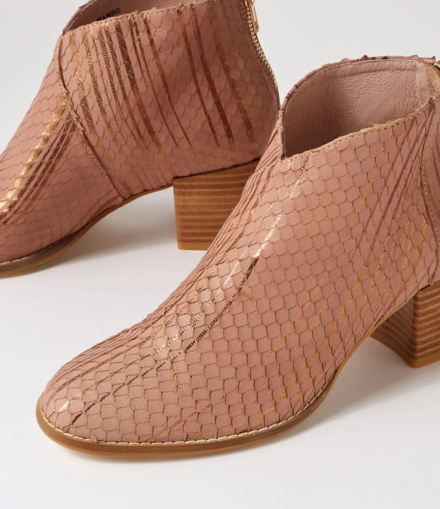 Outlet Midas Shoes Mambo Dark Nude Cut Leather Ankle Boots