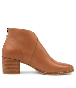 Discount Midas Shoes Mambo Dark Tan Leather Ankle Boots