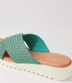 Best Midas Shoes Manilla Emerald Weave Sandals