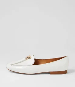 Fashion Midas Shoes Marcell White Patent Leather Loafers