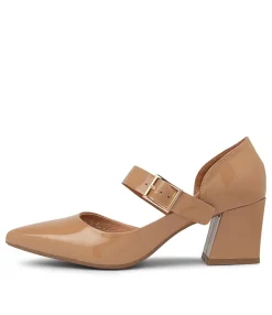 Flash Sale Midas Shoes Matcha Camel Patent Leather Heels