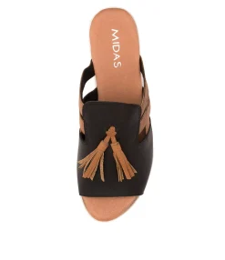 Hot Midas Shoes Mazza Black-Tan Leather
