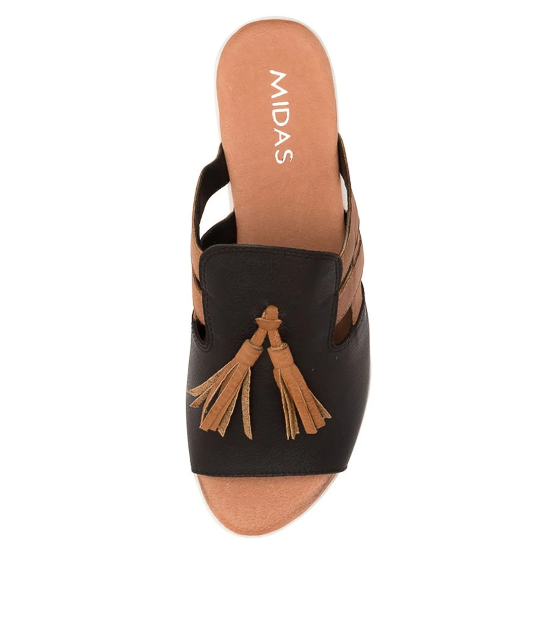 Hot Midas Shoes Mazza Black-Tan Leather