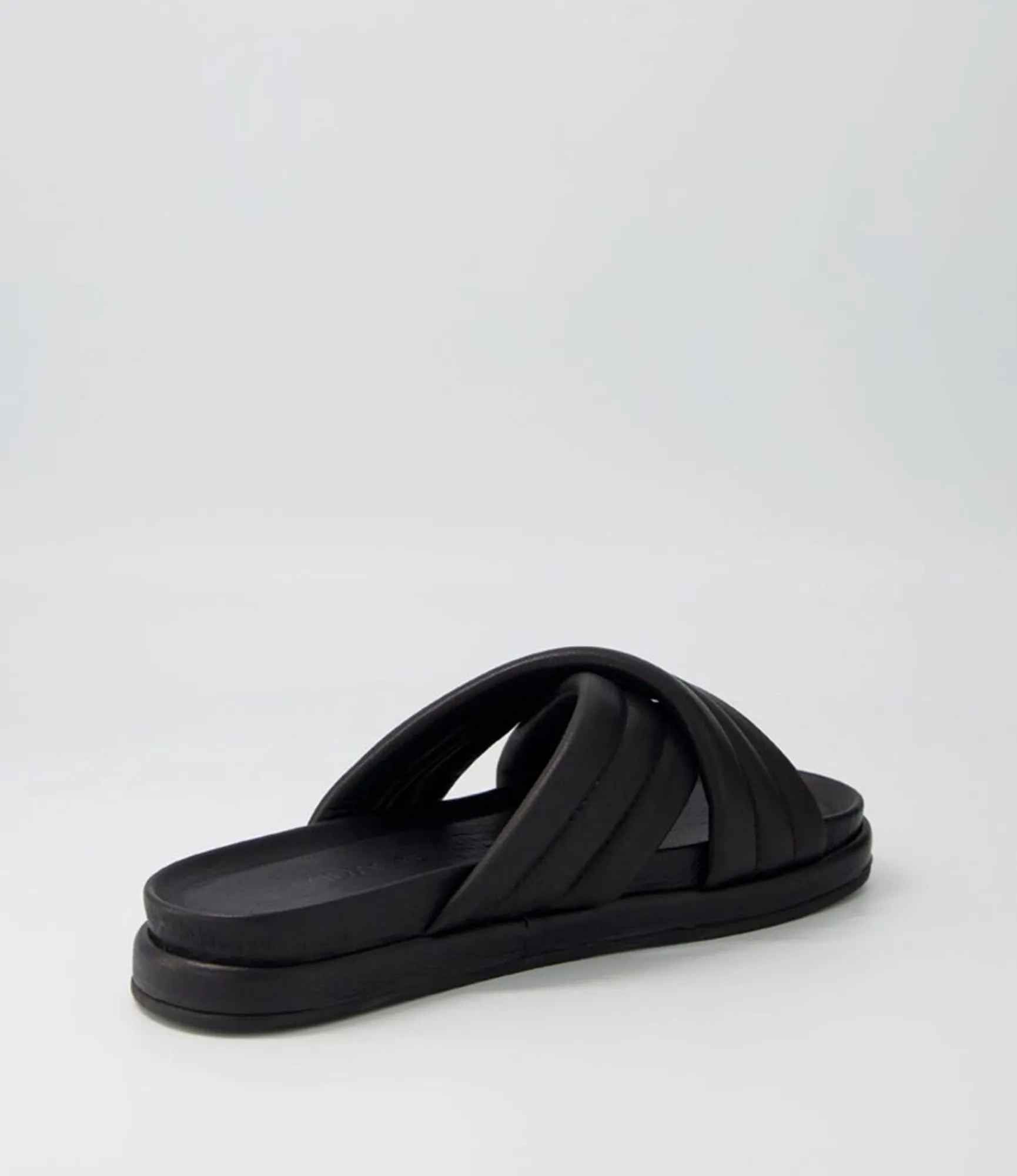 Fashion Midas Shoes Melany Black Leather Slides