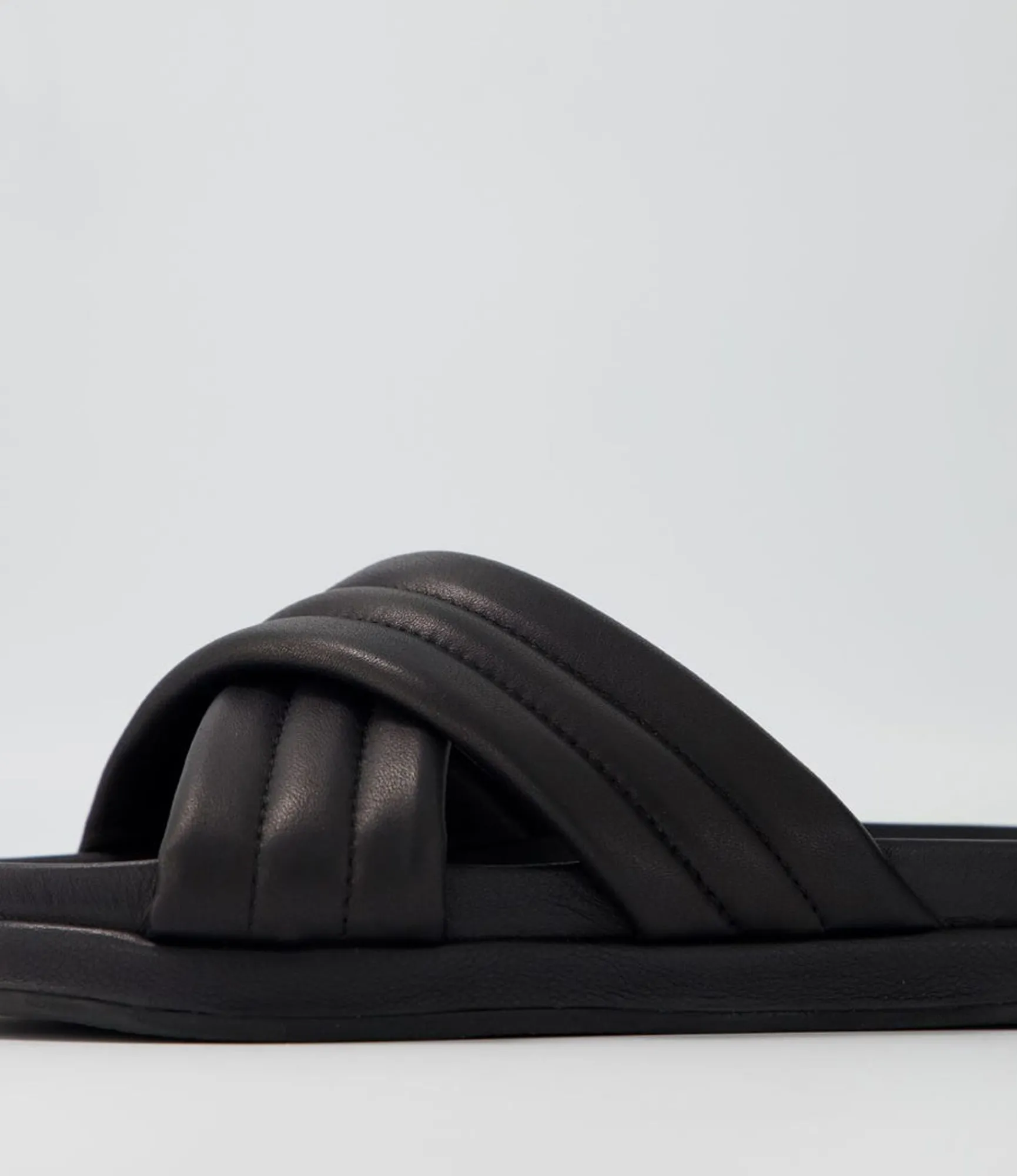 Fashion Midas Shoes Melany Black Leather Slides