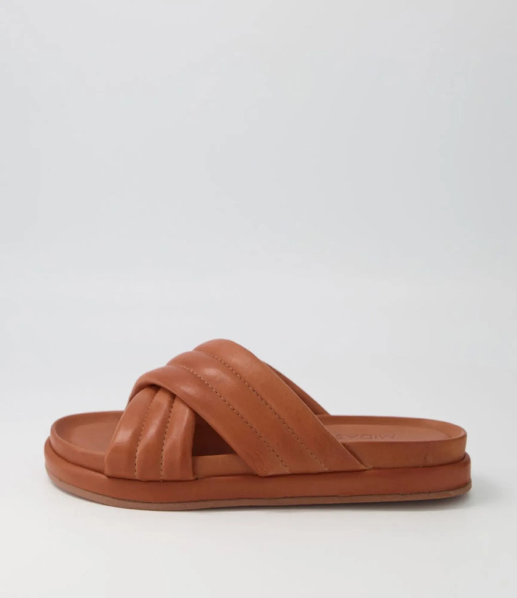 Best Midas Shoes Melany Tan Leather Slides