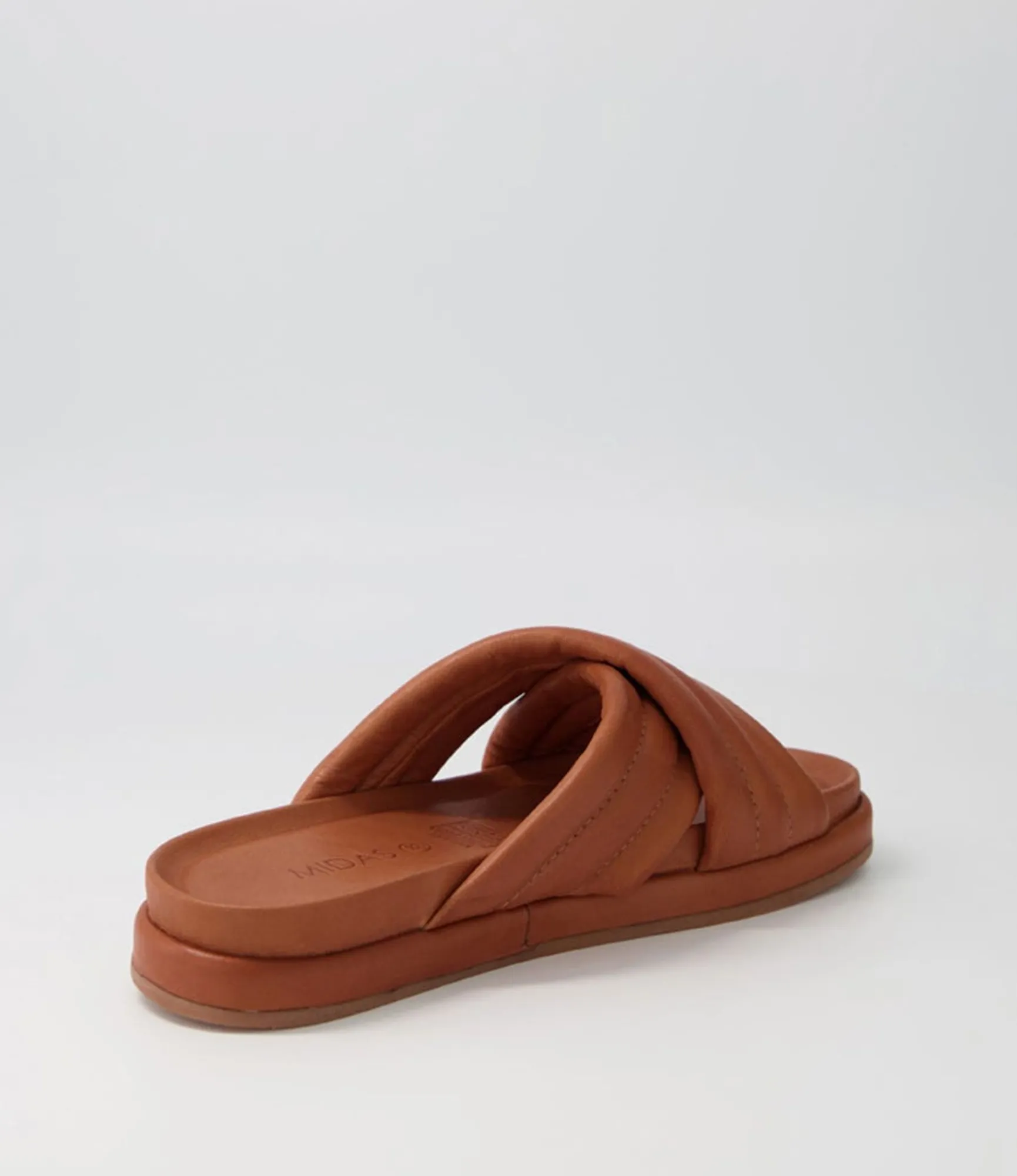 Best Midas Shoes Melany Tan Leather Slides