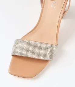 Online Midas Shoes Memms Nude Silver Jewels Leather Sandals