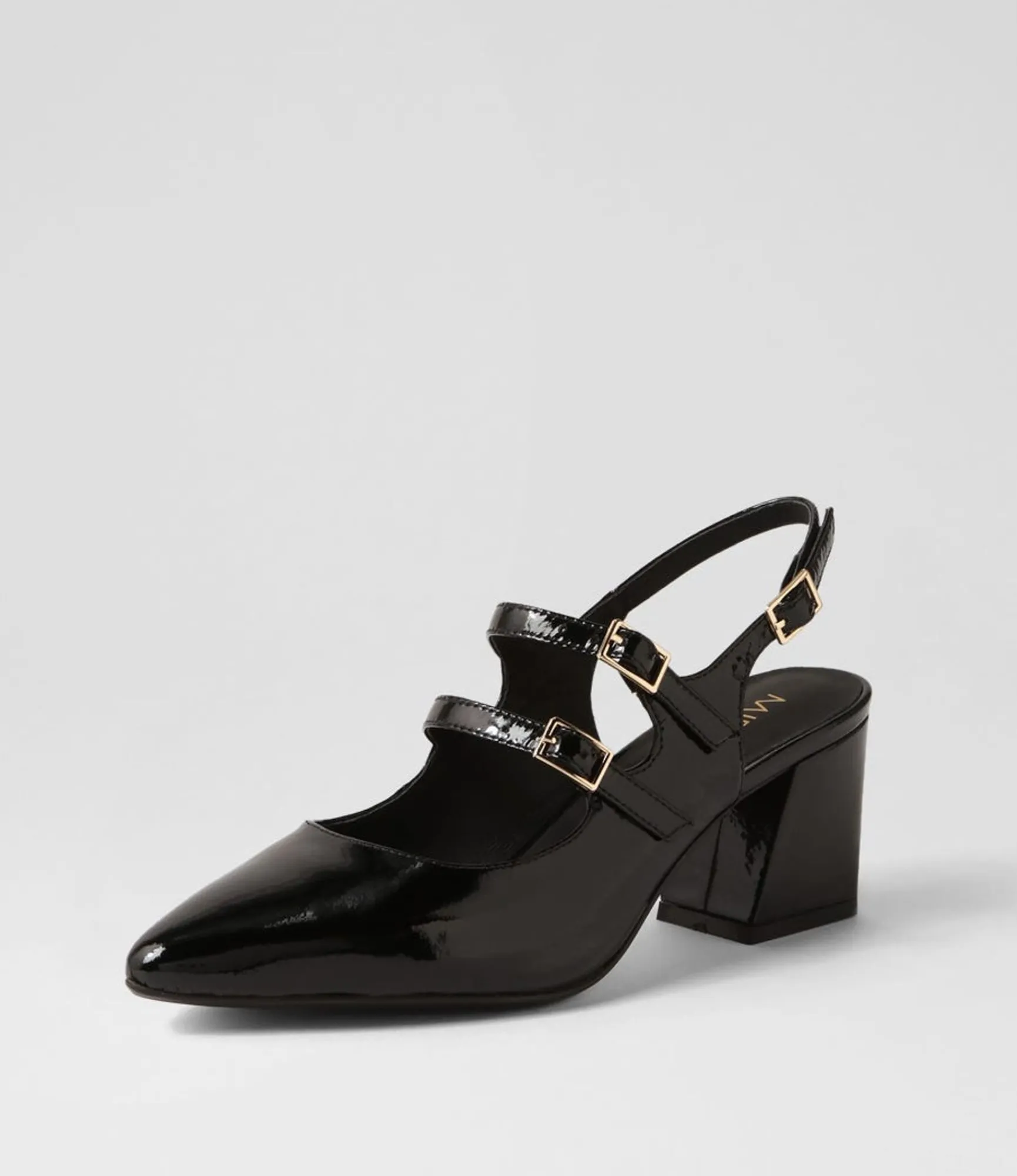 Outlet Midas Shoes Merina Black Patent Leather Mary Jane Heels