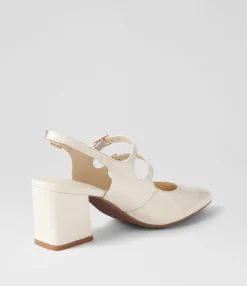 Clearance Midas Shoes Merina Ivory Patent Leather Mary Jane Heels