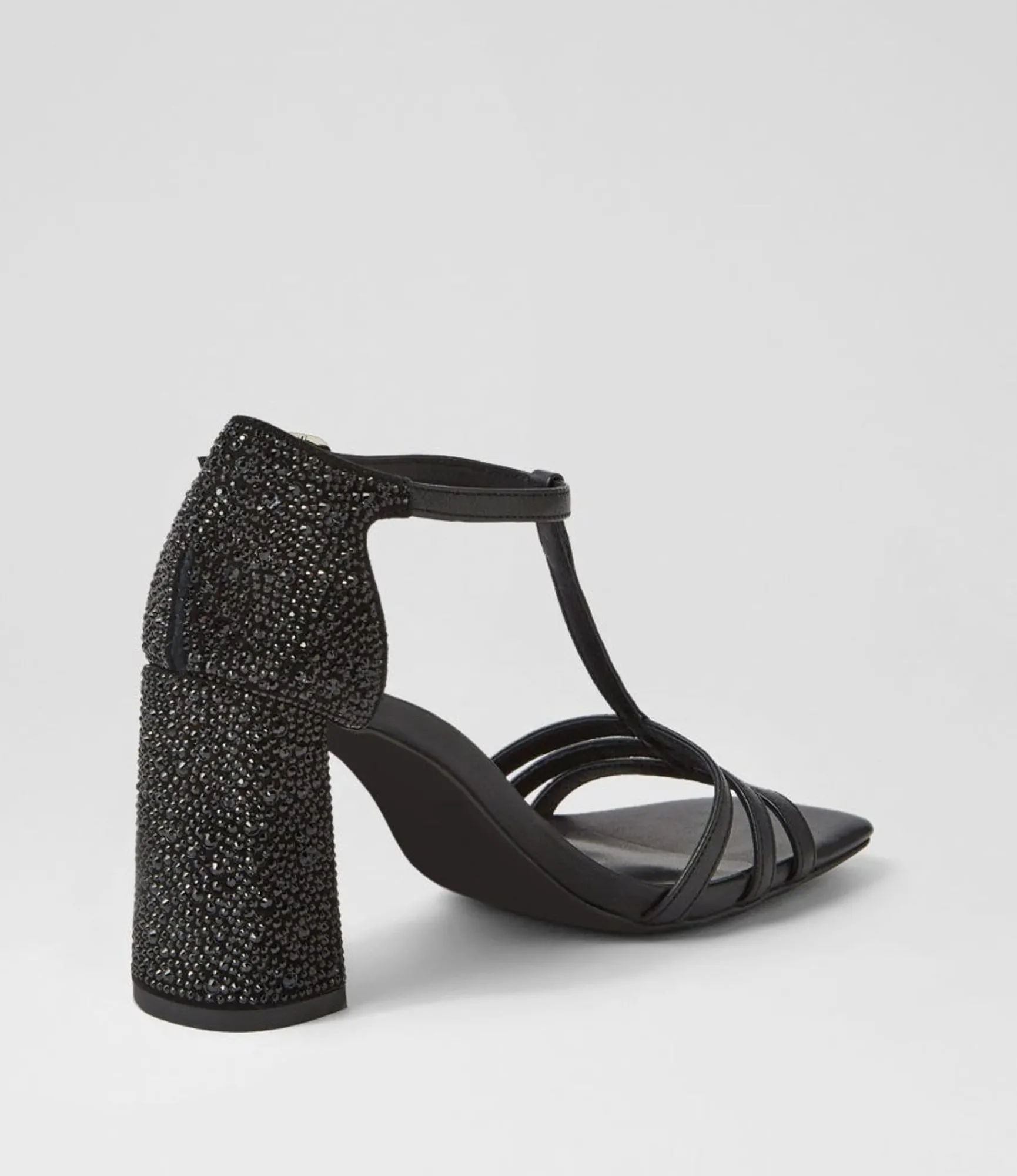 Cheap Midas Shoes Mid Black Jewels Leather Sandals