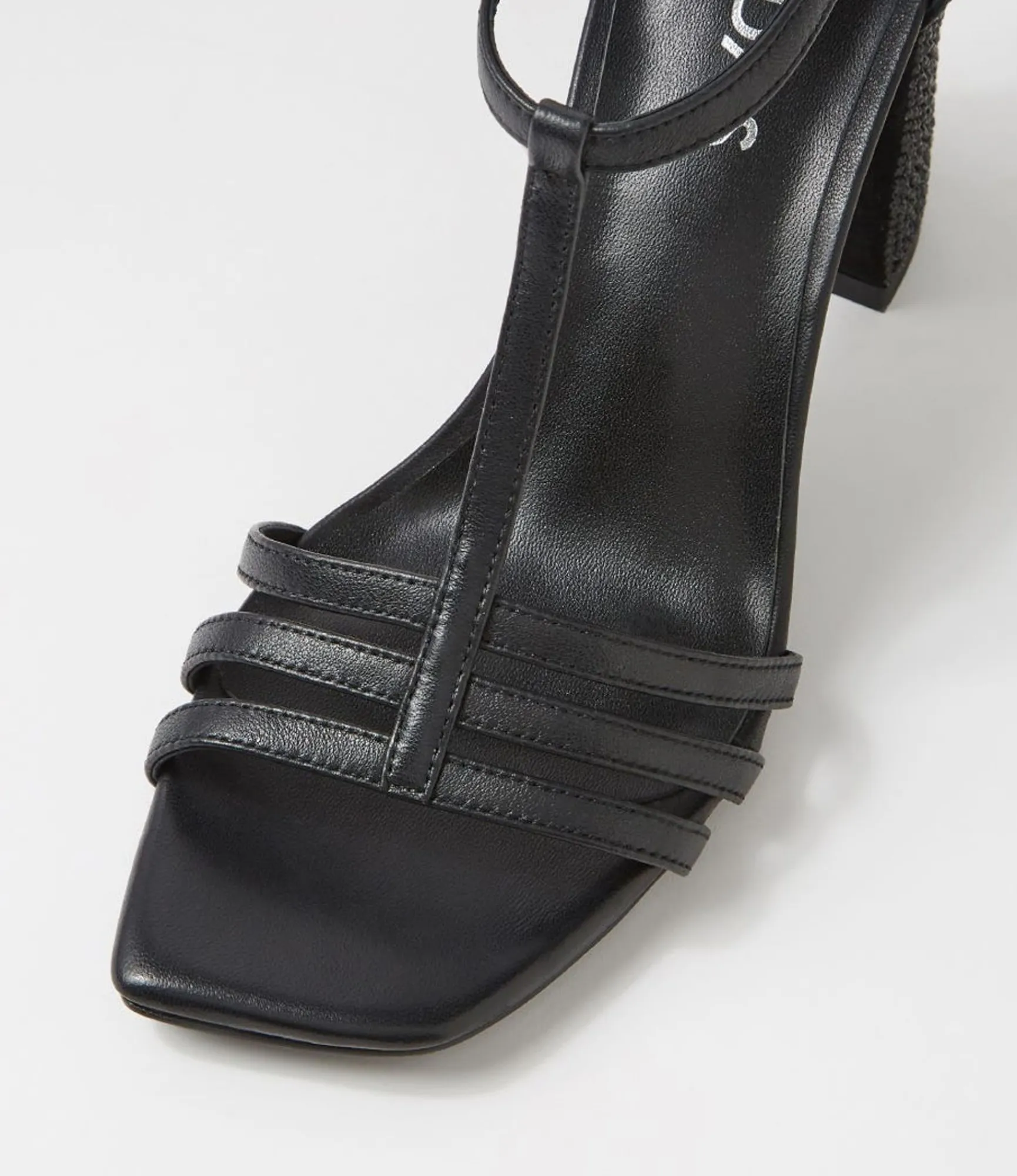 Cheap Midas Shoes Mid Black Jewels Leather Sandals