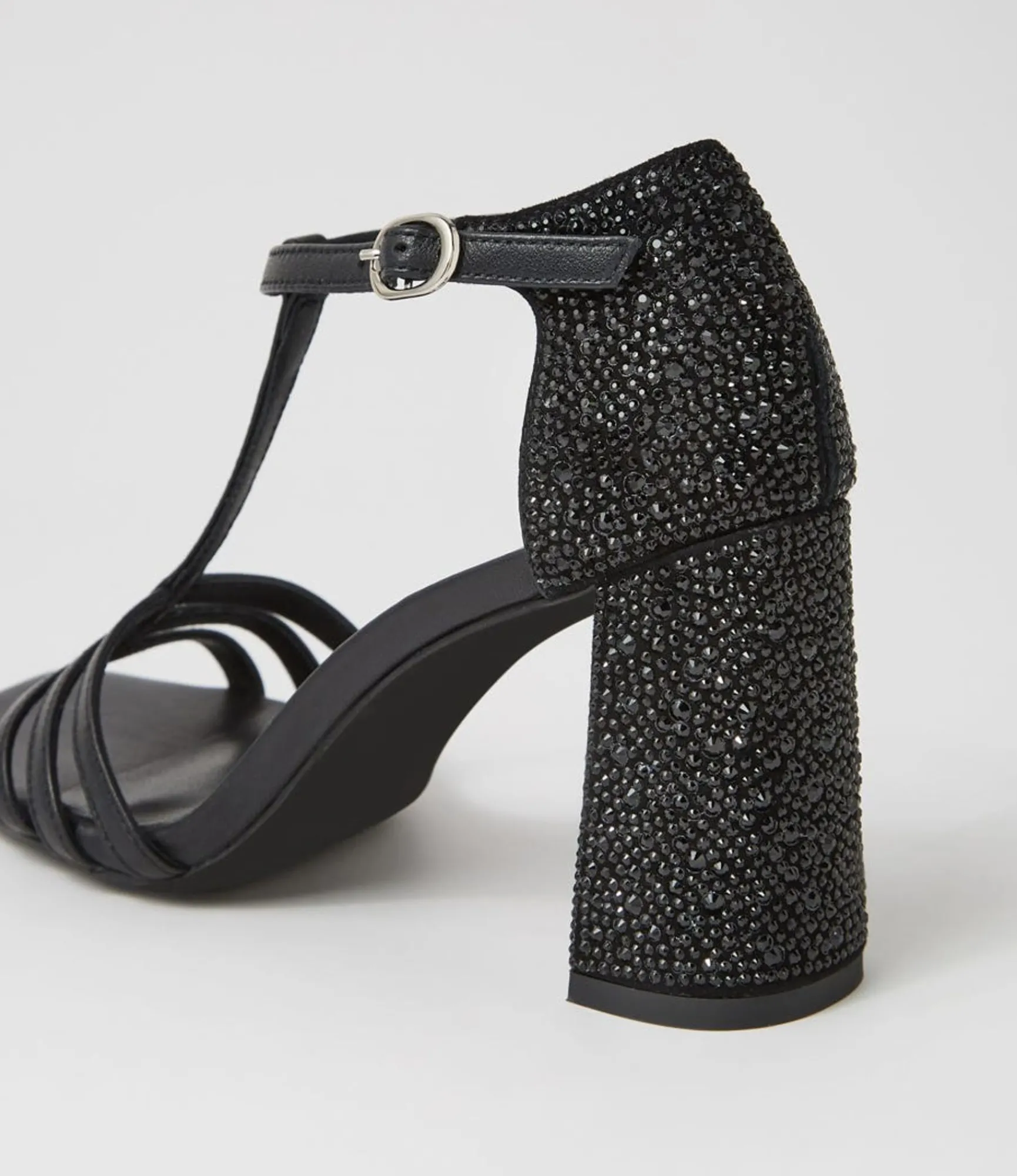 Cheap Midas Shoes Mid Black Jewels Leather Sandals