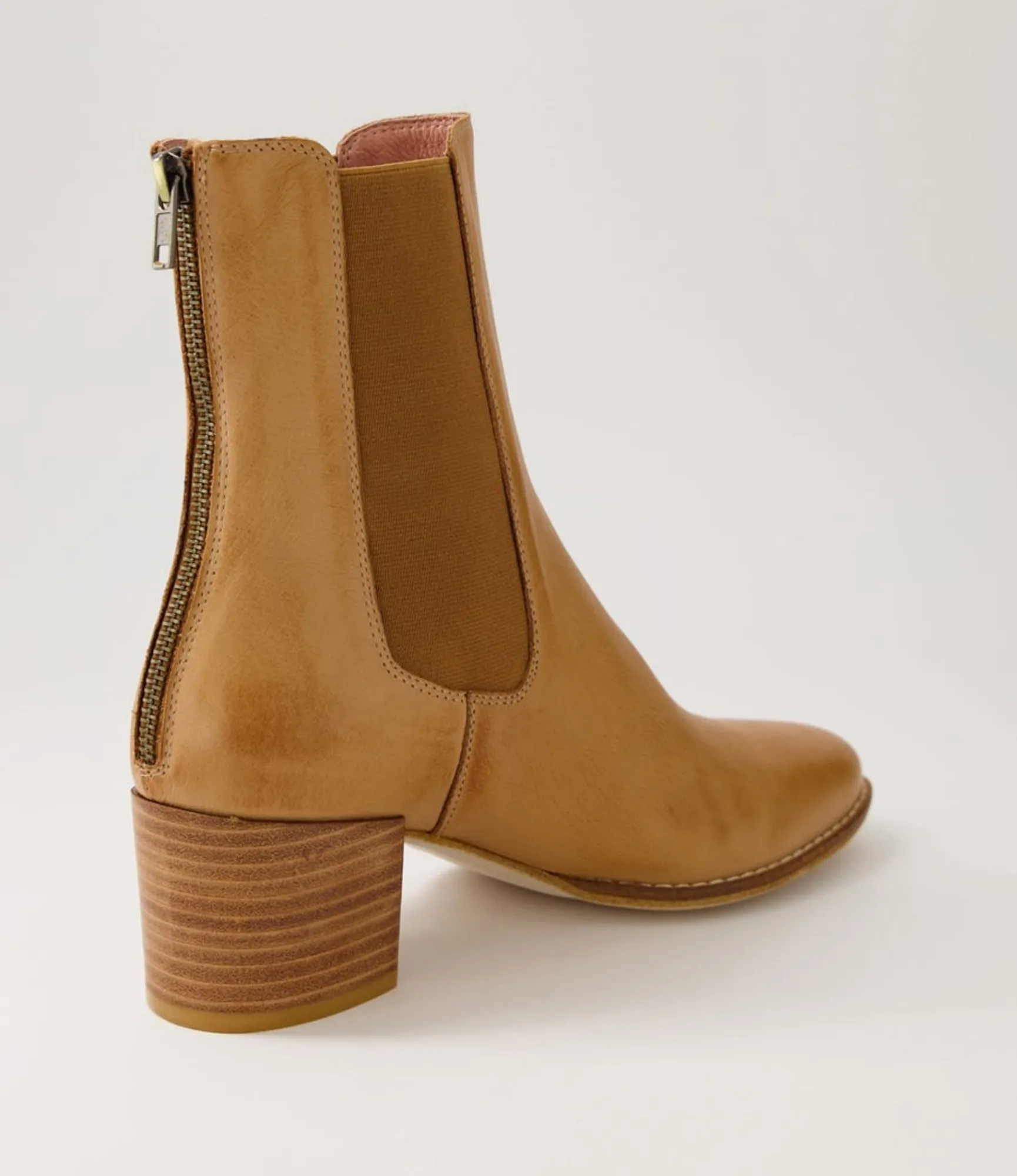 Online Midas Shoes Mikali Dark Tan Leather Chelsea Boots