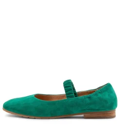 Shop Midas Shoes Milan Emerald Suede Flat Shoes