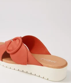 New Midas Shoes Milli Melon Leather Slides Ws