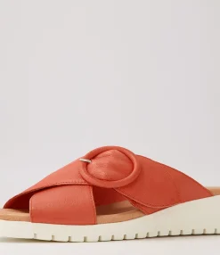 New Midas Shoes Milli Melon Leather Slides Ws