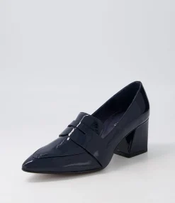 Best Sale Midas Shoes Millsy Navy Patent Leather Heels