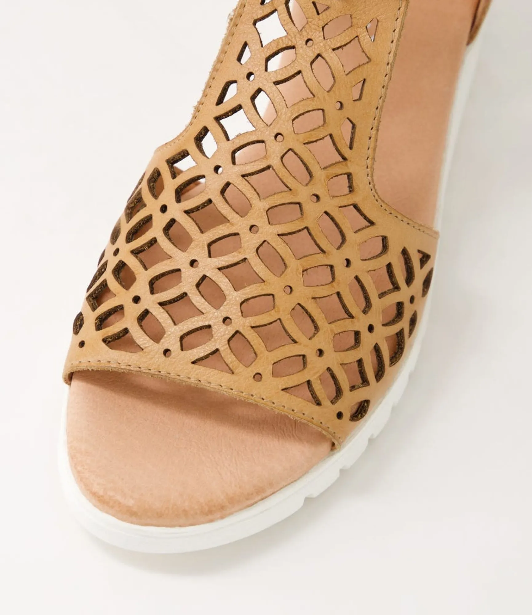 Hot Midas Shoes Milos Dark Tan White Leather Sandals