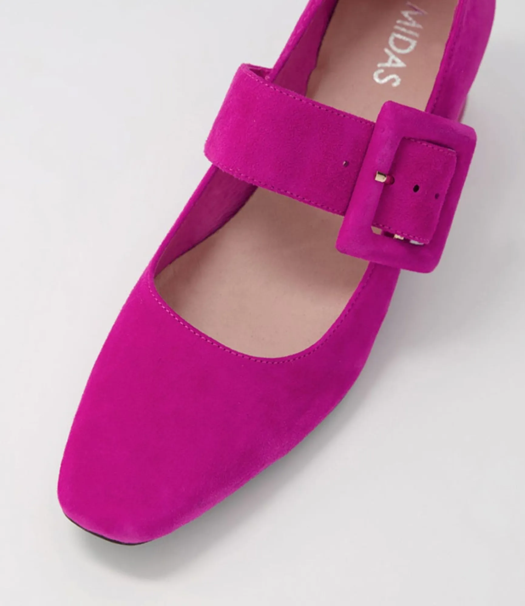 Fashion Midas Shoes Milsen Fuchsia Suede Heels