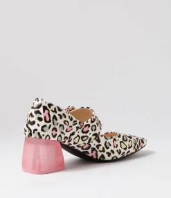 Cheap Midas Shoes Milsen Pastel Leopard Pony Heels