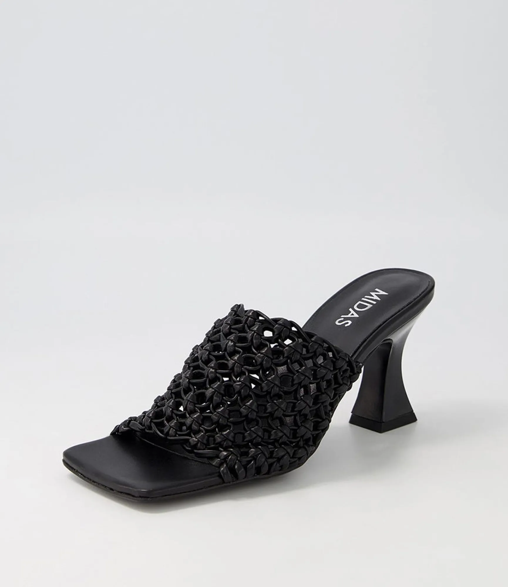 New Midas Shoes Mimmi Black Weave Sandals