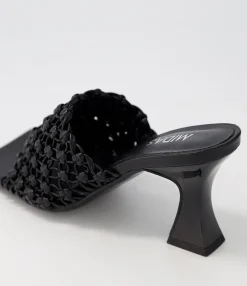 New Midas Shoes Mimmi Black Weave Sandals