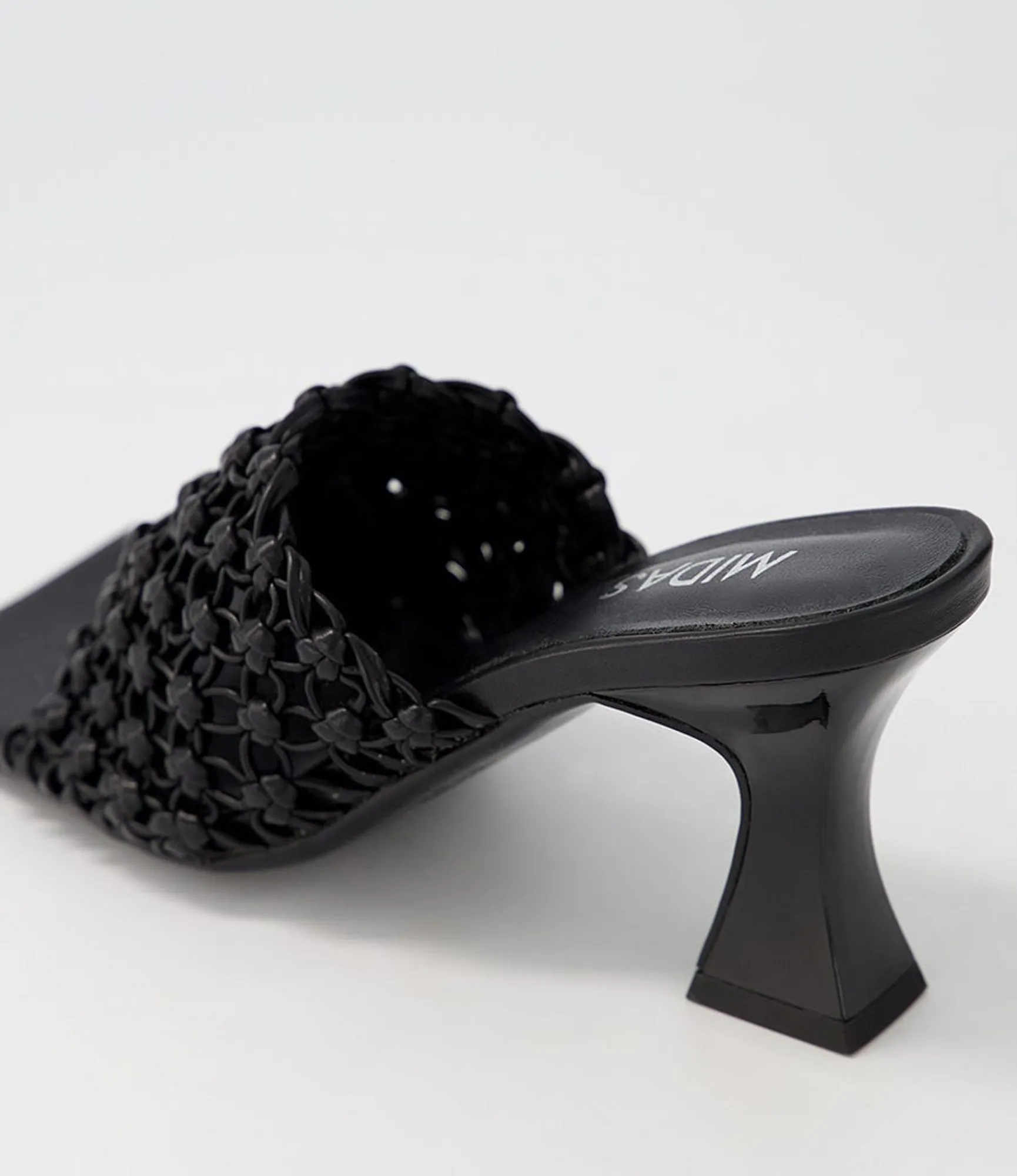 New Midas Shoes Mimmi Black Weave Sandals