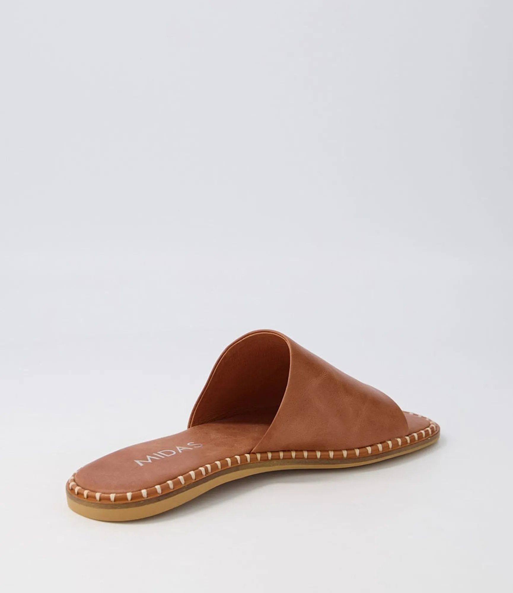Clearance Midas Shoes Minime Chestnut Leather Slides