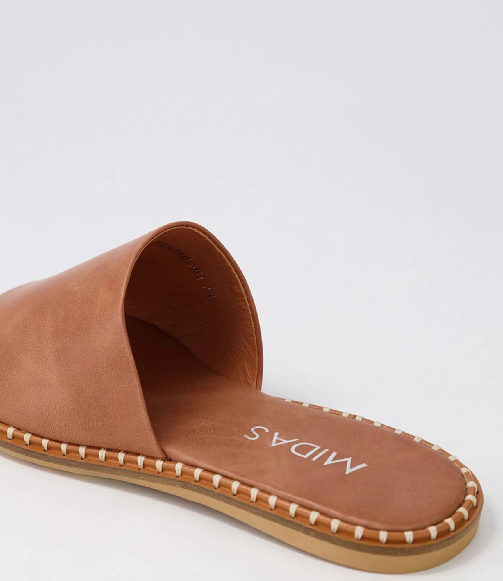 Clearance Midas Shoes Minime Chestnut Leather Slides