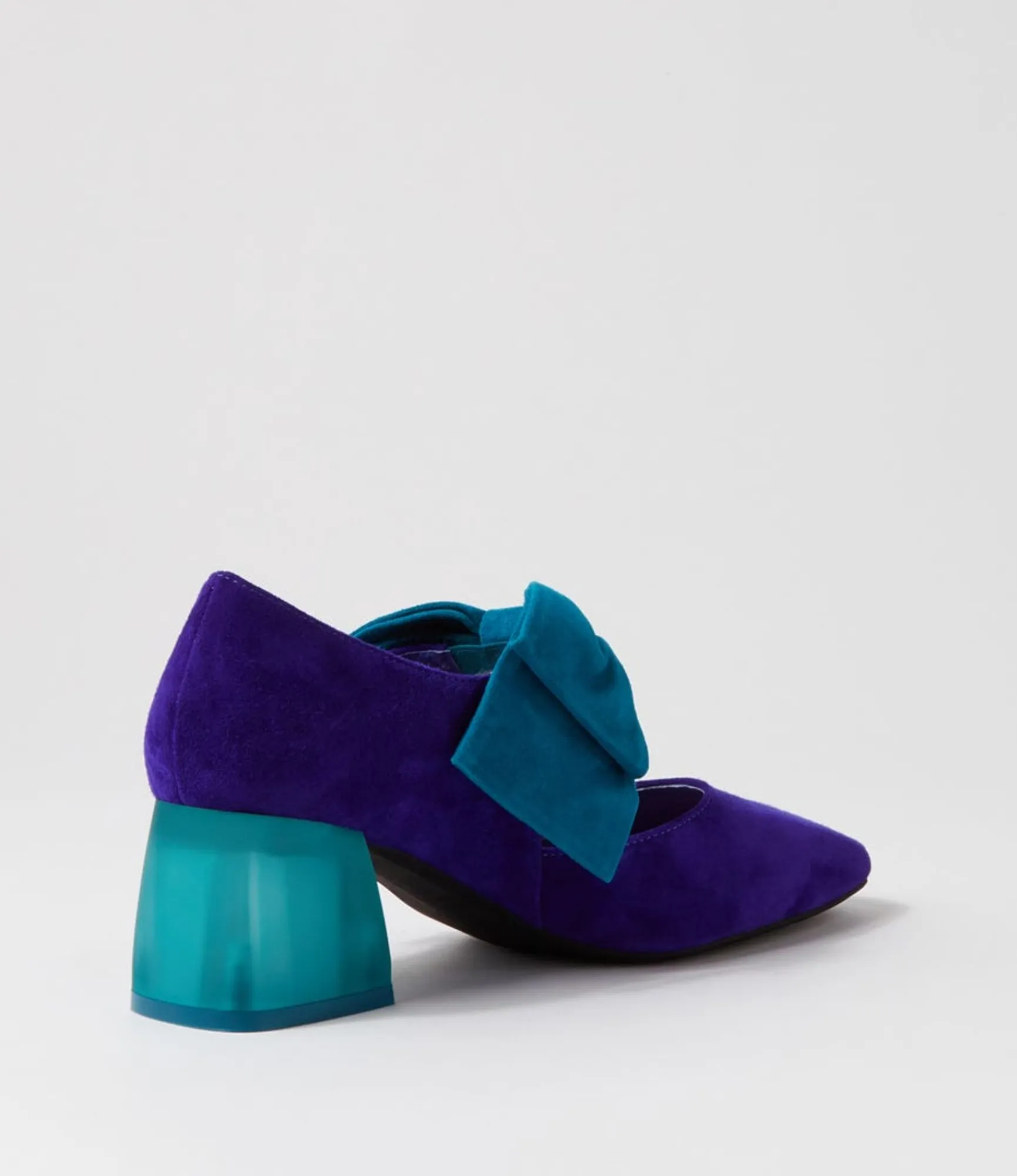 Fashion Midas Shoes Mischa Purple Turquoise Suede Heels