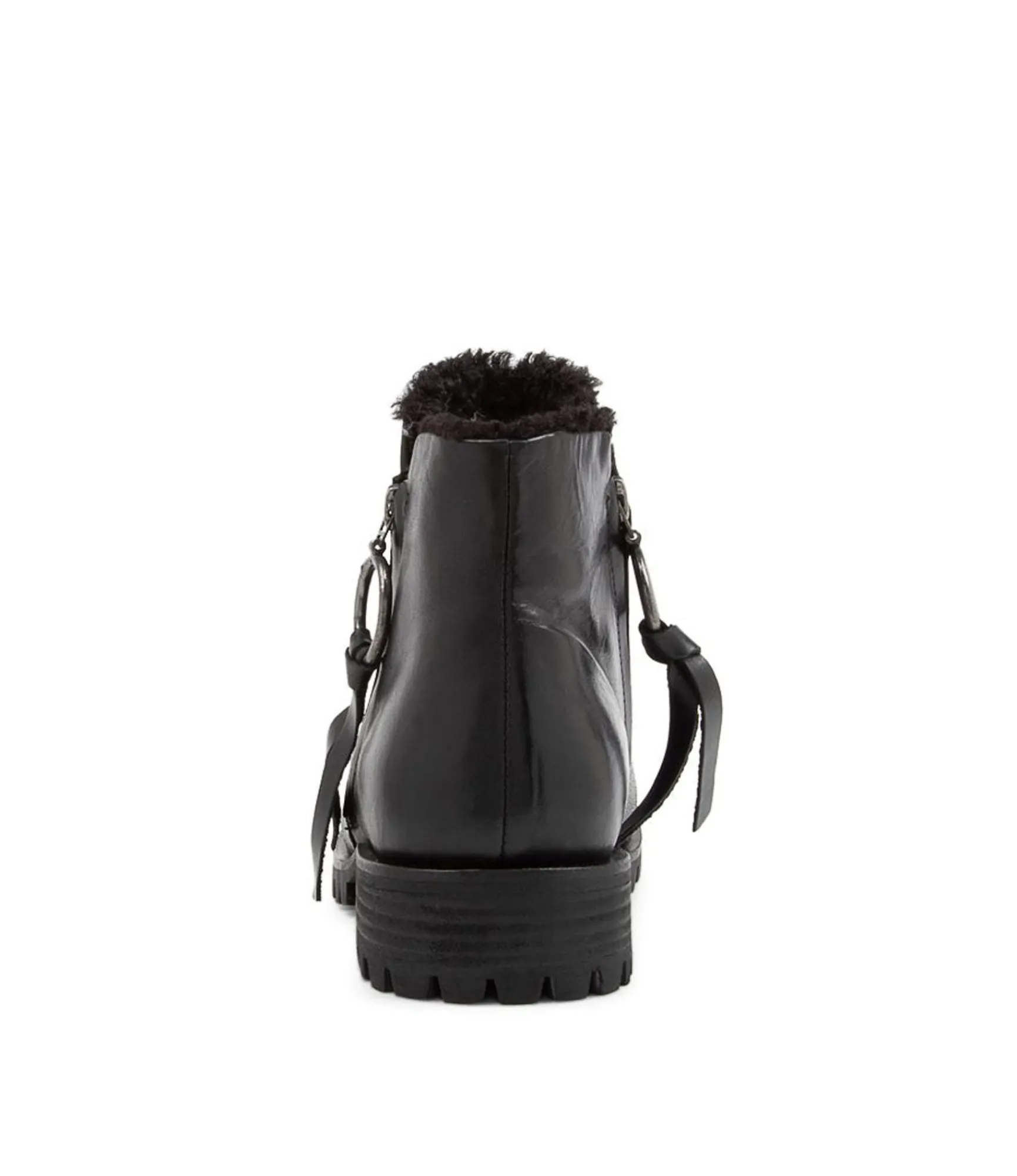 Outlet Midas Shoes Modest Black Leather Fur Ankle Boots