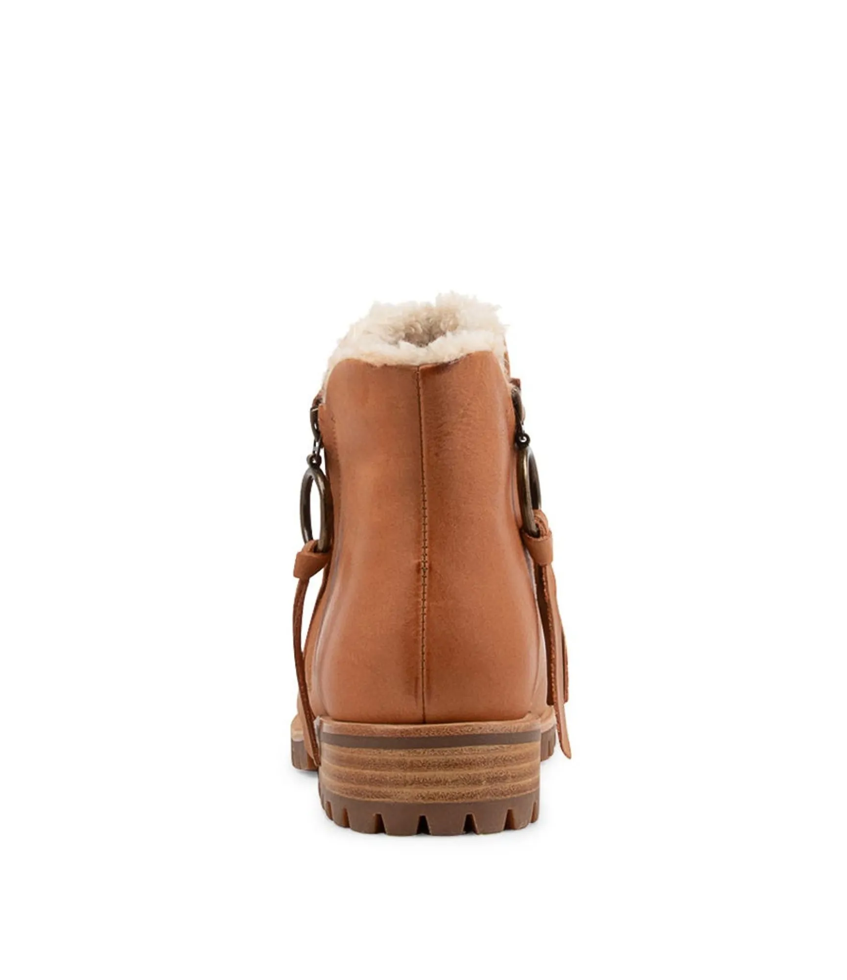 Online Midas Shoes Modest Tan Natural Rugged Leather Fur Ankle Boots