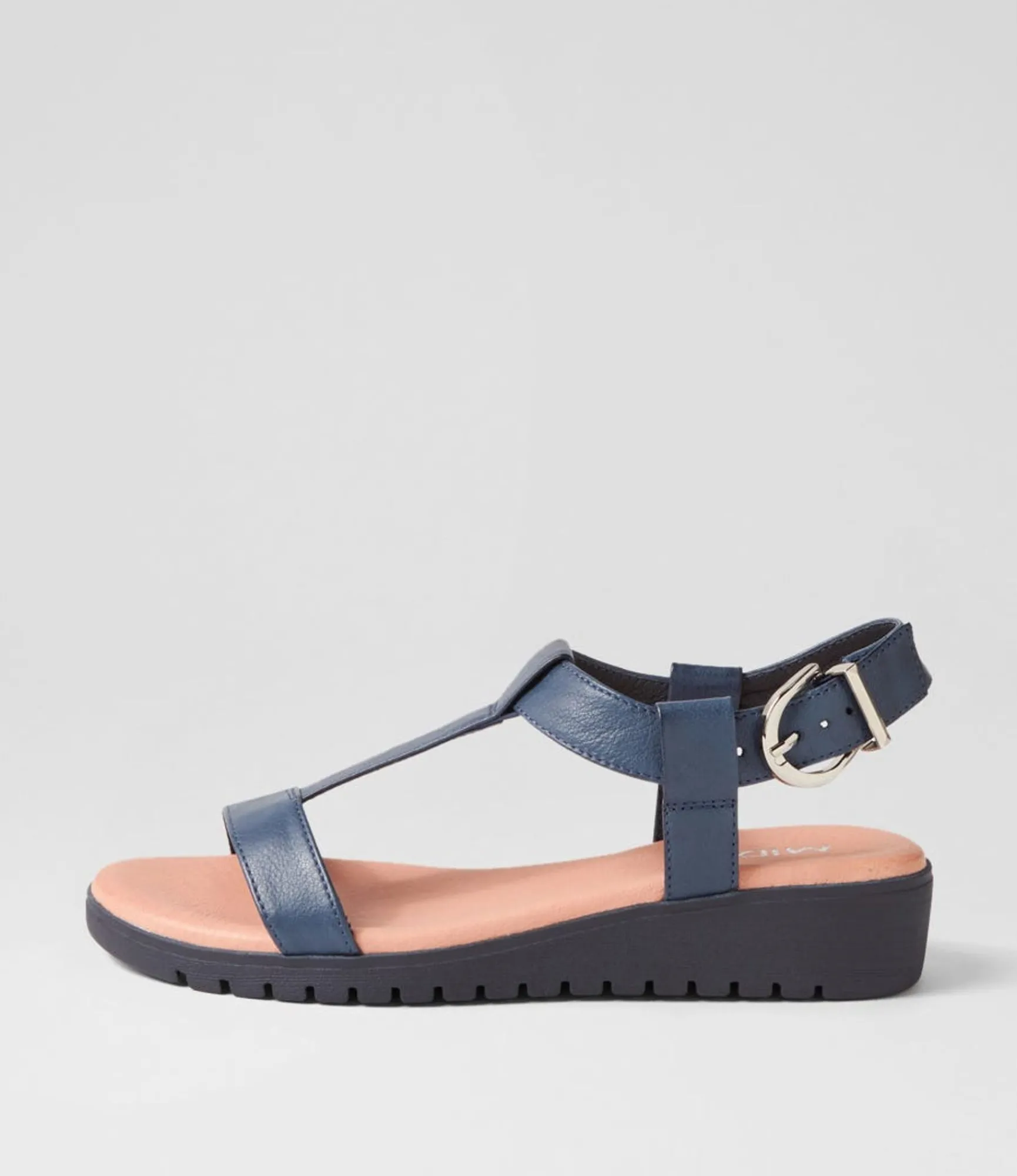New Midas Shoes Moore Navy Leather Sandals