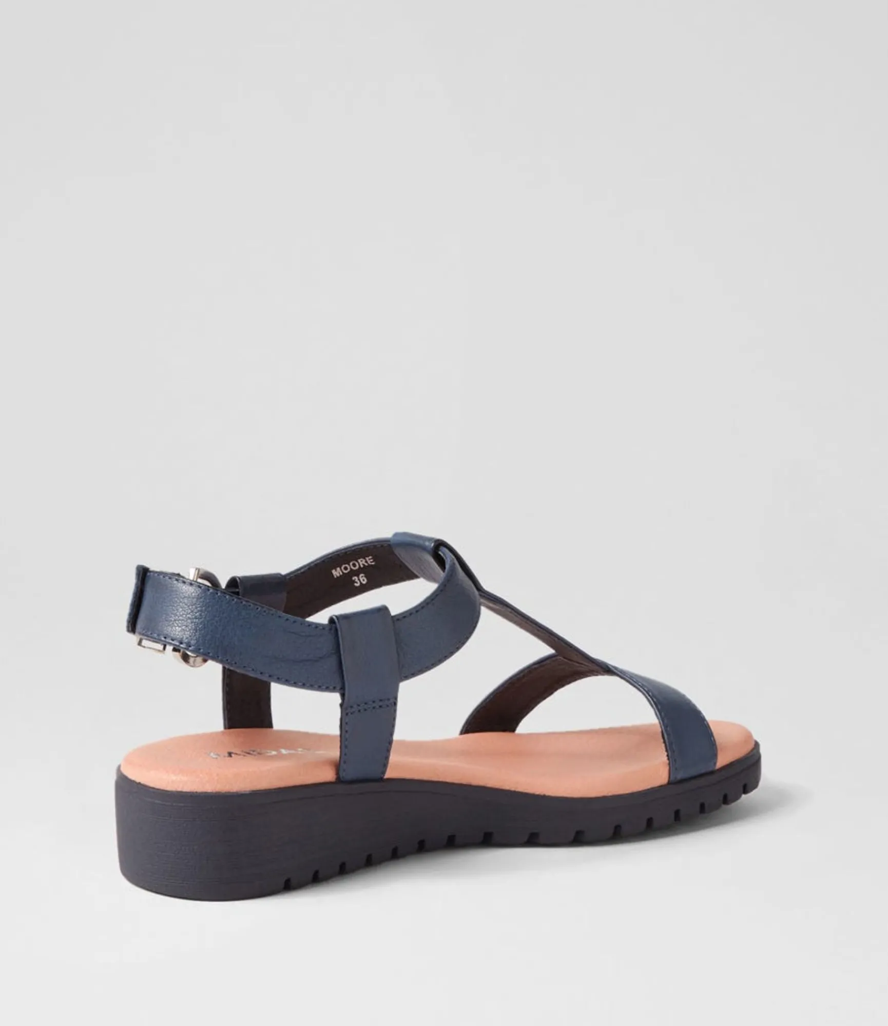 New Midas Shoes Moore Navy Leather Sandals