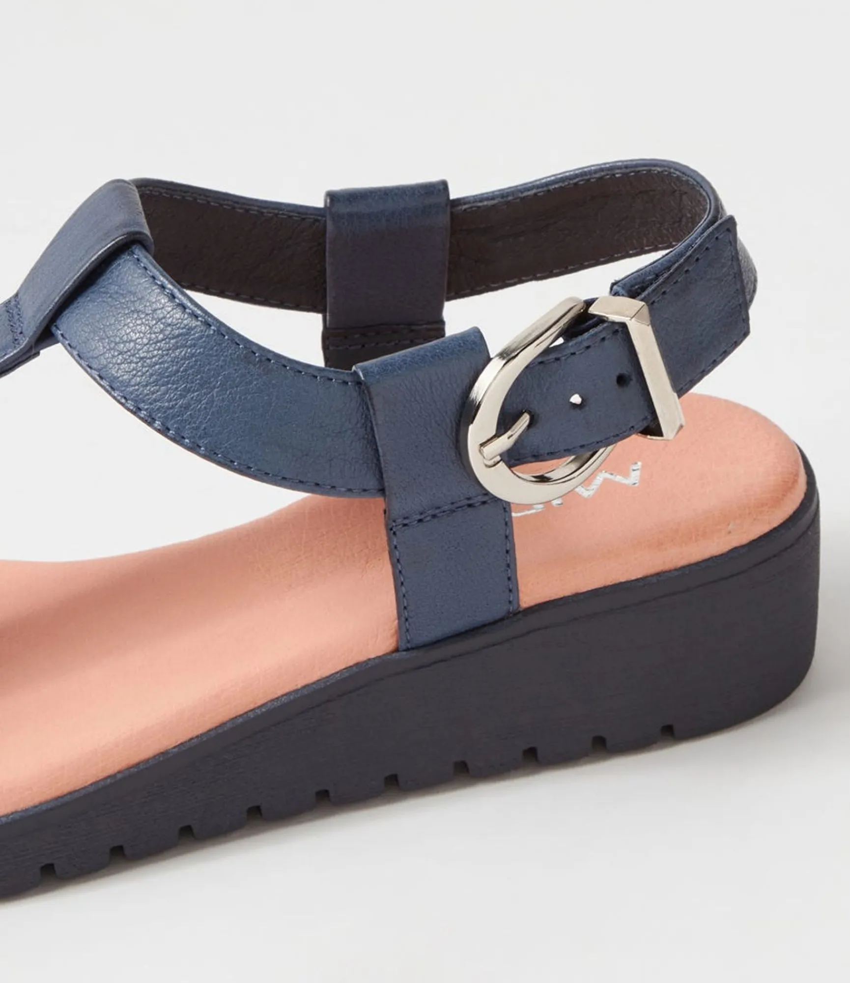 New Midas Shoes Moore Navy Leather Sandals