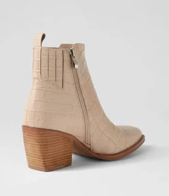 Clearance Midas Shoes Morine Cafe Croc Leather Chelsea Boots