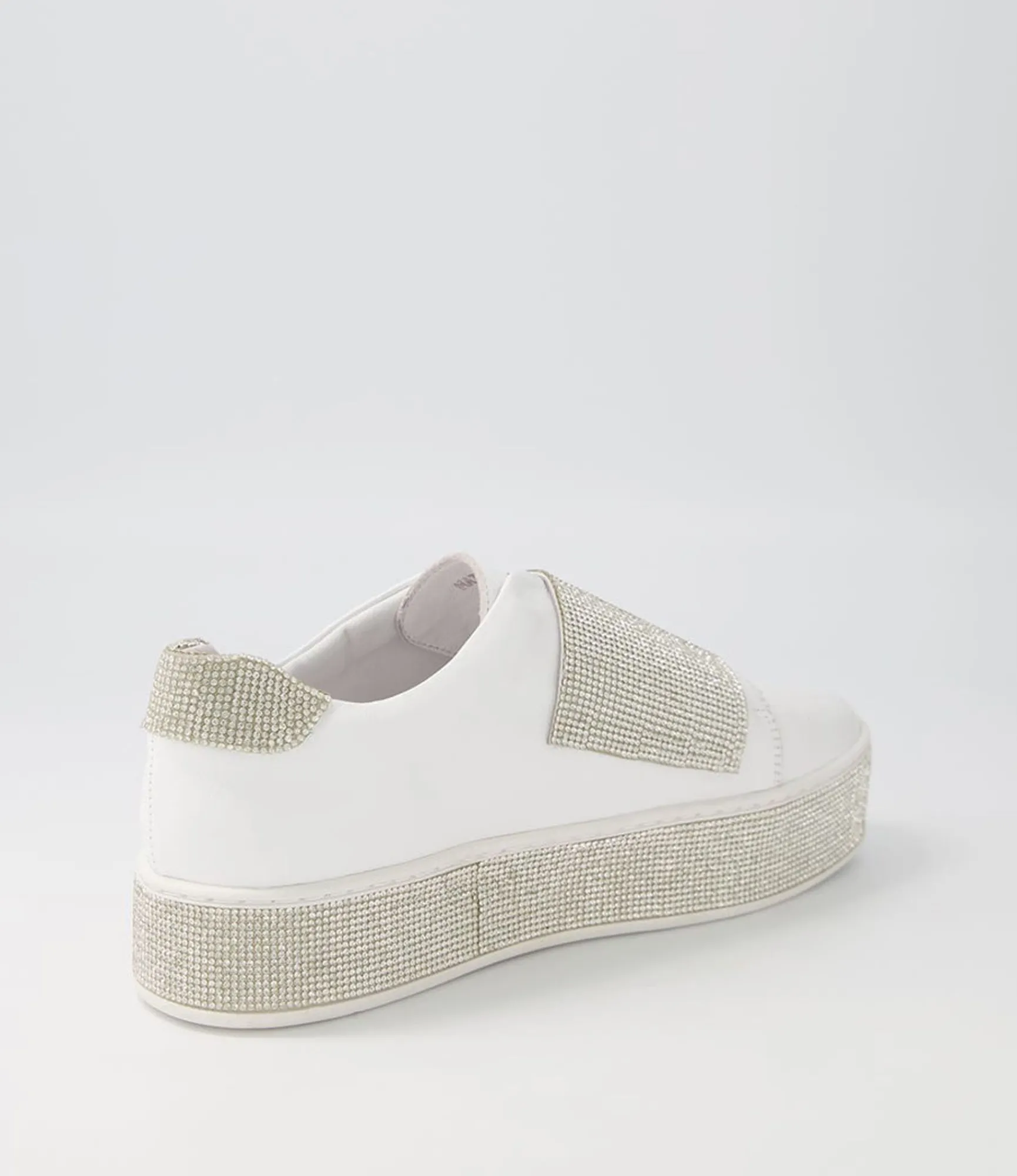 Store Midas Shoes Natisse White Silver Leather Jewels Sneakers