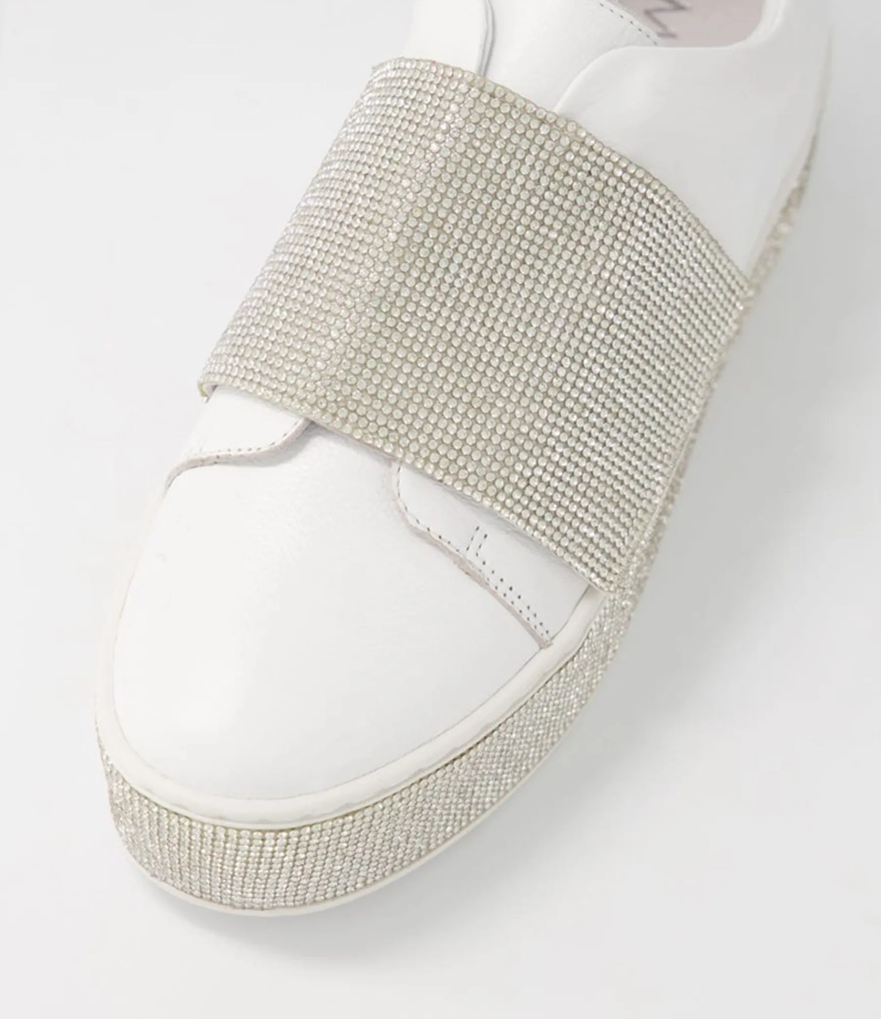 Store Midas Shoes Natisse White Silver Leather Jewels Sneakers