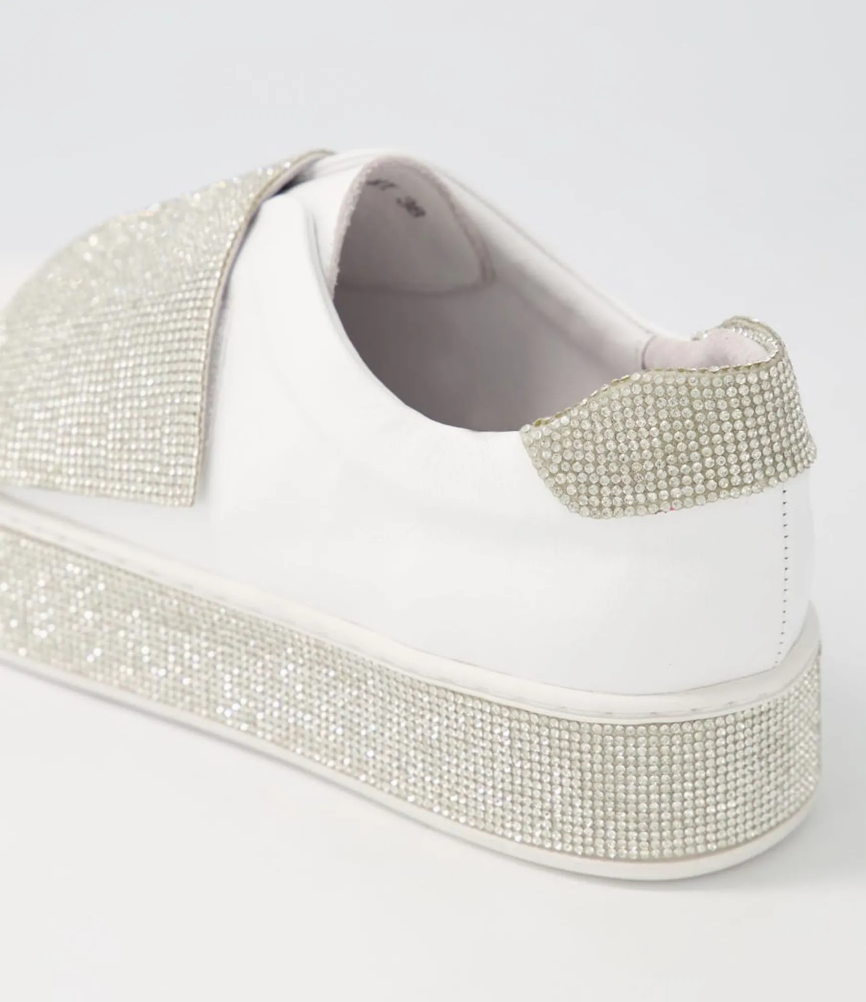 Store Midas Shoes Natisse White Silver Leather Jewels Sneakers