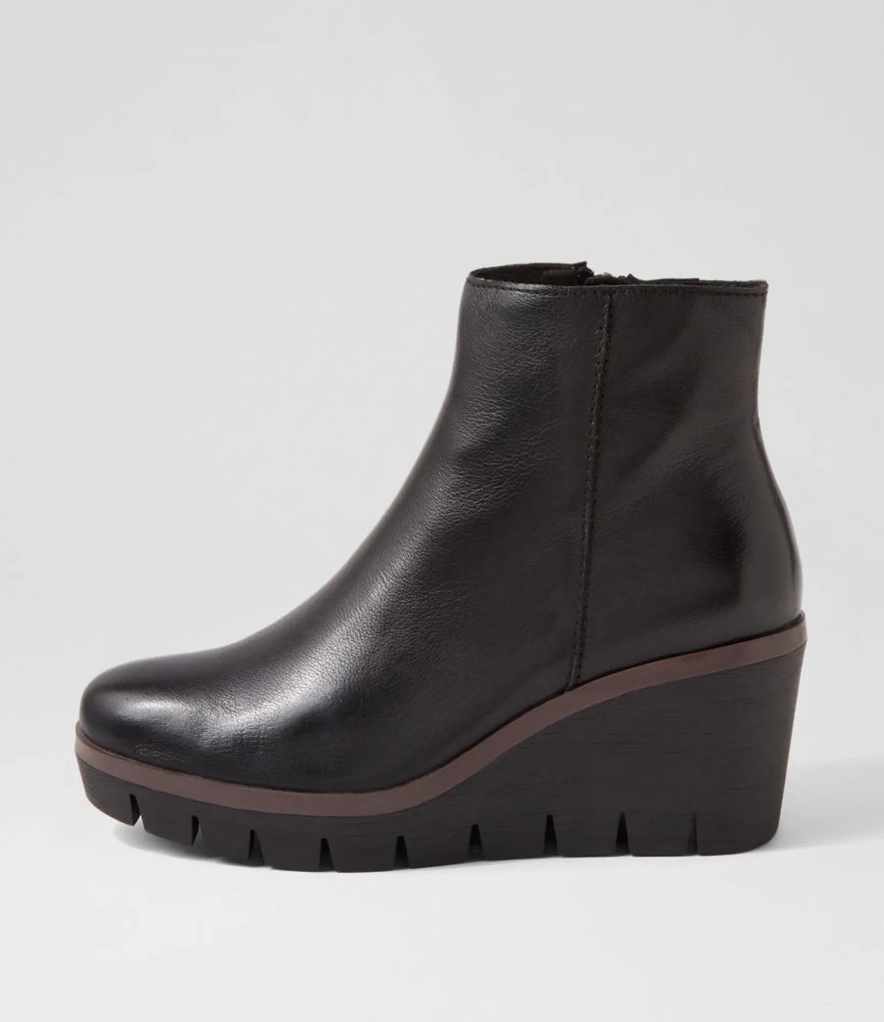 Discount Midas Shoes Neesha Black Leather Ankle Boots