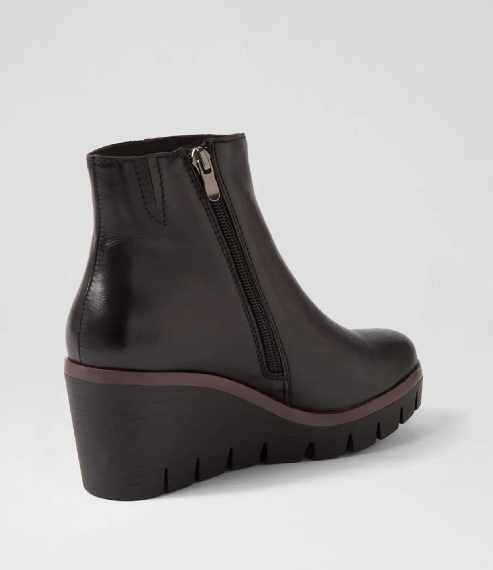 Discount Midas Shoes Neesha Black Leather Ankle Boots